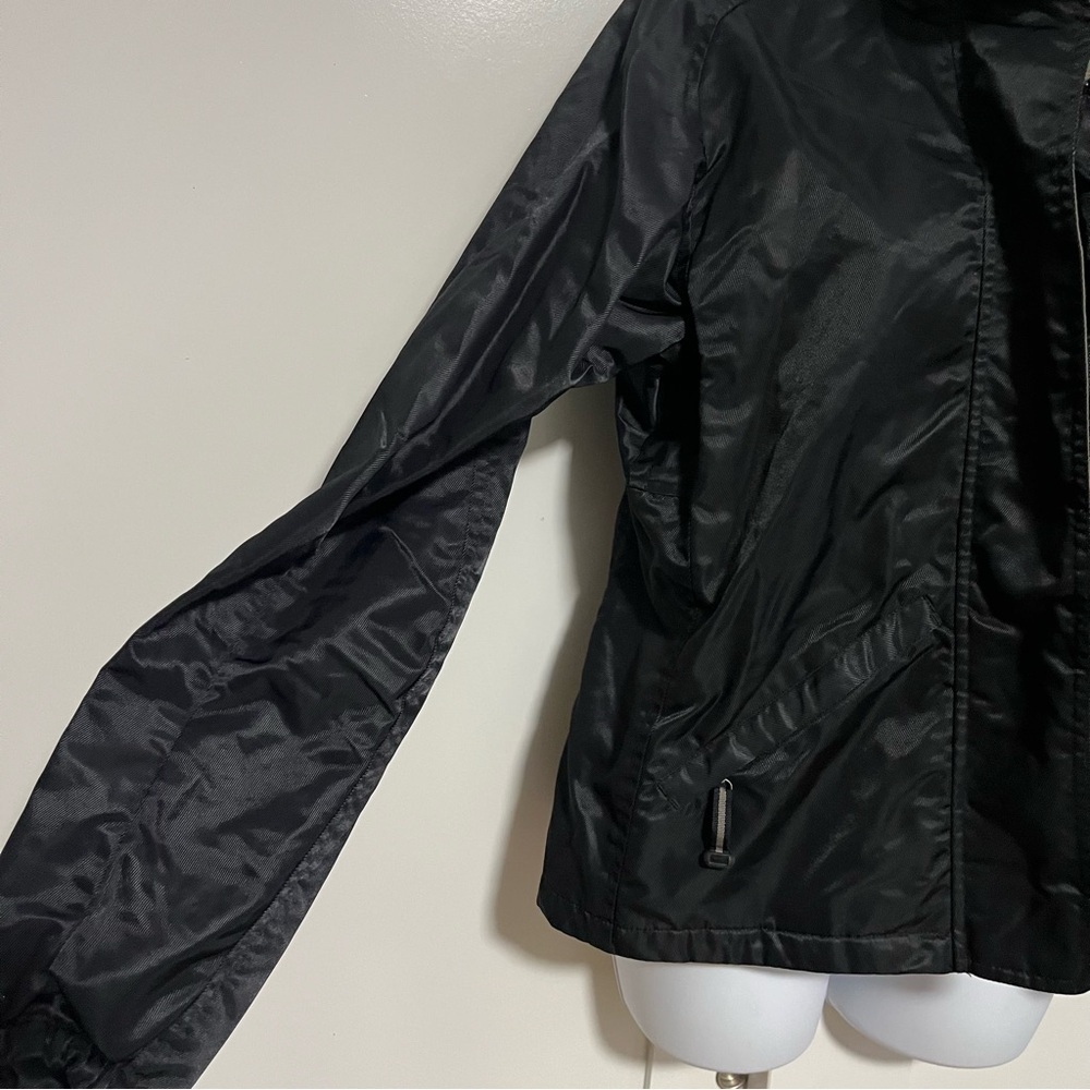 Vintage Nike Moto Jacket Womens Size Small Black Windbreaker Full Zip Mesh - Picture 5 of 7